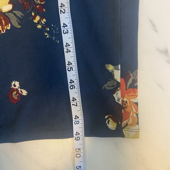 Nine Britton Vivienne Knit Midi Dress Navy Floral Stretch Size 2X Wrap Cottage - Picture 13 of 13